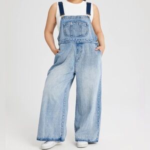 Cider DENIM POCKET WIDE LEG JUMPSUIT CURVES & PLUS, WOMEN SIZE 2XL